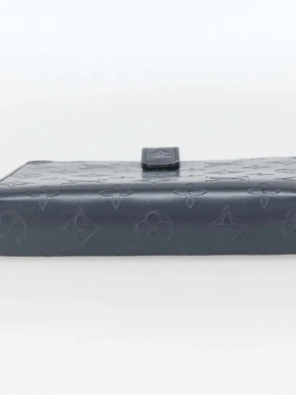 LOUIS VUITTON Monogram Mat Agenda MM Day Planner Cover Navy LV Auth 164300